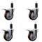 Service Caster 4'' Maroon Poly Swivel 1-1/4'' Expanding Stem Caster Set Total Lock Brake, 4PK SCC-EXTTL20S414-PPUB-MRN-114-4 - alternate 1